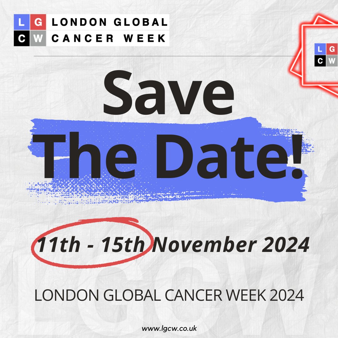 #LondonGlobalCancerWeek 2024 is on the horizon! From November 11-15, we will host discussions focused on improving global cancer outcomes. 

Mark your calendars and stay updated with the evolving program.
Visit lgcw.org.uk to learn more. #lgcw2024