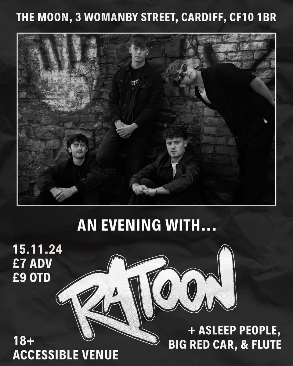 Tickets have been flying out for our return to Cardiff on November 15th, so make sure you grab a ticket before it's too late...

remaining tickets: eventbrite.com/e/ratoon-live-…