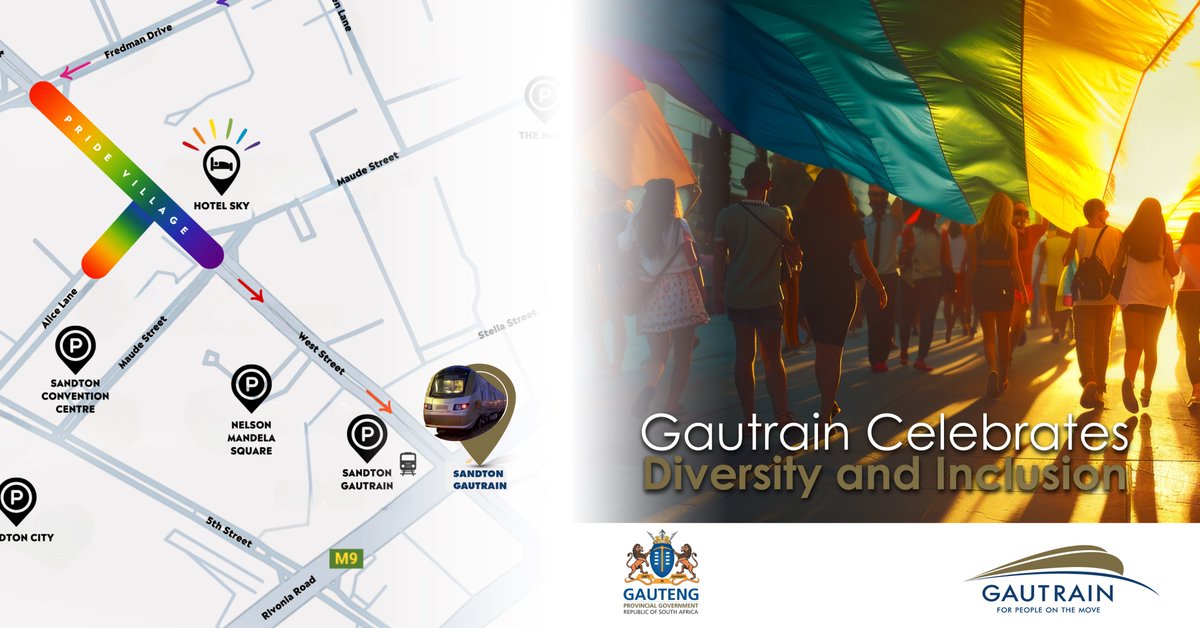 Proud Mobility Partner of <a href="/JhbPride/">Johannesburg Pride</a>:  26 October 2024 - West Str, Sandton.

#JohannesburgPride 
#GautrainJourneys