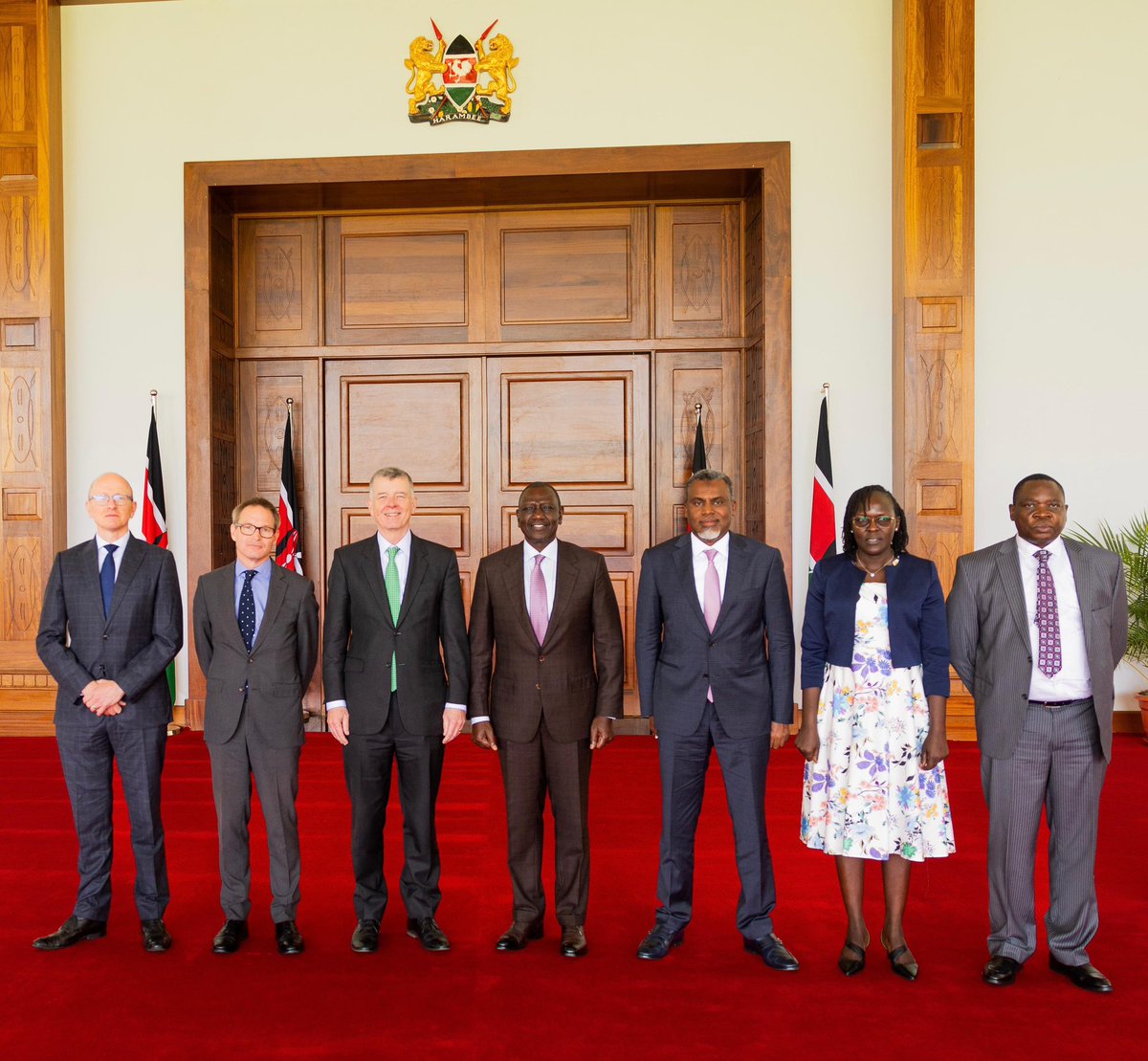 WilliamsRuto's tweet photo. Kenya has a strong relationship with the United Kingdom, ranging from diplomatic, investment and business to defence and security. Our two countries also share common values of democracy, the rule of law and peaceful resolution of conflicts.

Met UK Foreign Intelligence agency M16 Chief of Service Richard Moore and British High Commissioner to Kenya Neil Wigan, State House Nairobi, and discussed counter-terrorism, peace and security measures in the Eastern African region.