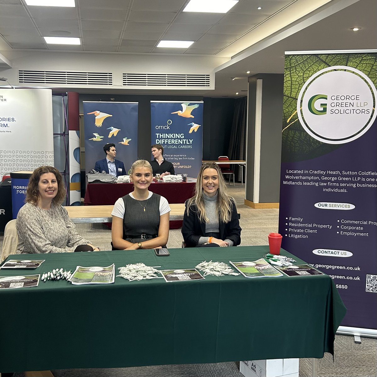 📢 George Green LLP is at the University of Warwick Law Fair today! 🎓

Stop by our stand to say hello and learn more about the opportunities we offer!

#WarwickLawFair #LawStudents #TrainingContracts #GeorgeGreenLLP #CareerInLaw #WarwickStudentOpportunity <a href="/SO_Warwick/">Warwick Uni Student Opportunity</a>