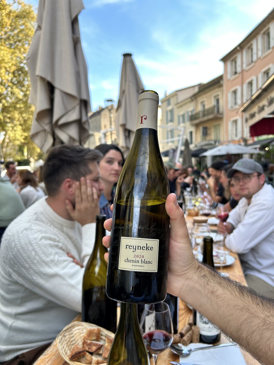 Reyneke's 2020 Biodynamic Chenin Blanc grapes are from our oldest vineyard blocks, planted in 1974 and 1976, and are now being enjoyed in Tournon-sur-Rhone, in the south of France, at Le Moderne. It's wonderful to see our wines being savoured all over the world!

#ReynekeWines