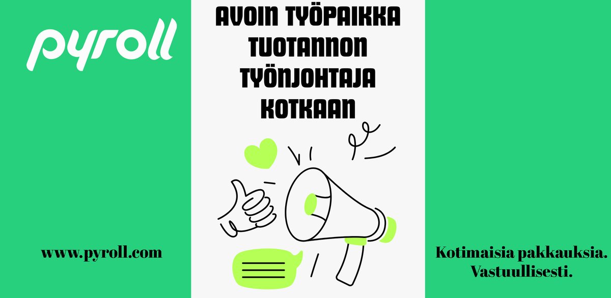 Pyroll Pakkausten Kotkan yksikköön, Pyrollsackin tuotantoon etsitään hyvän tekemisen meiningillä -varustettua asiantuntevaa työnjohtajaa 😊Oletko se sinä? 

#rekrytointi #rekry #avoimettyöpaikat #avointyöpaikka #työnjohtaja
pyroll.com/pyroll-rekry/