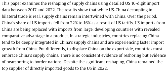 New: "Is US trade policy reshaping global supply chains?" by Caroline Freund (<a href="/CarolineFreund/">Caroline Freund</a>), Aaditya Mattoo, Alen Mulabdic (<a href="/AlenMulabdic/">Alen Mulabdic</a>) and Michele Ruta.
doi.org/10.1016/j.jint… 1/2