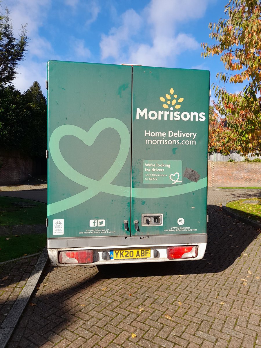 JPM54321's tweet photo. Morrisons' delivery driver sitting with engine running for over 20 mins. I spoke to him and asked him to turn off the engine and he refused. I pointed out that it was against the law and the driver answered: "you've got to do what you've got to do."  @Morrisons https://t.co/fTxj0TGxG1