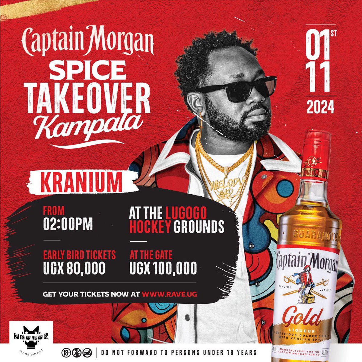 97fmRadiocity's tweet photo. Captain Morgan presents the Spice Takeover with Kranium live at the Lugogo Hockey Grounds on 1st November! Come enjoy a night of music, vibes & spice
Tickets available at https://t.co/fkaMAnp6t9
Early bird - 80k
At the gate - 100k
#CaptainMorganSpiceTakeover #KraniumLive https://t.co/wvgVX9KD5I