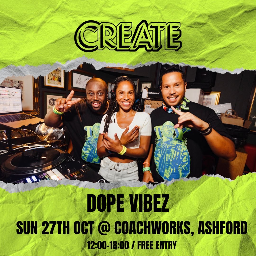 THIS SUNDAY - Free Halloween Hip Hop Block Party ⁦<a href="/coachworks_ash/">Coachworks Ashford</a>⁩ from 12 - 6pm for all the family #choosecreate 

createmusicvillage.co.uk/events/just-vi…