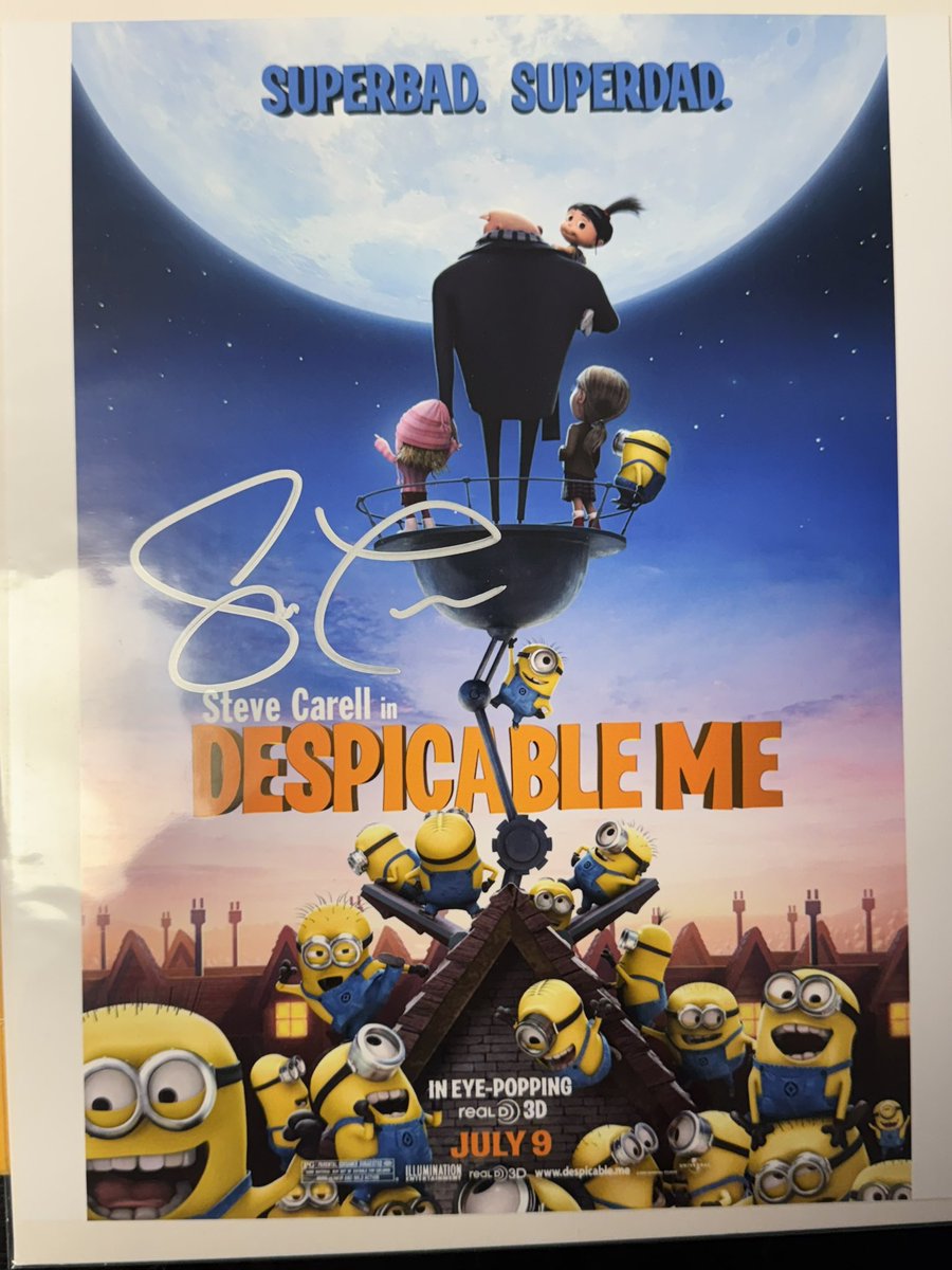 D45B1C's tweet photo. Yesterday was a great day! Started off minting my #BabyMoose from @doyoumoose! Then later in the day received the delivery for my Despicable Me poster signed by Steve Carell that I won in the Mooseraffle bot giveaway! If you aren’t a holder, you’re #moosing out! #DoYouMoose https://t.co/2II6kjue7x