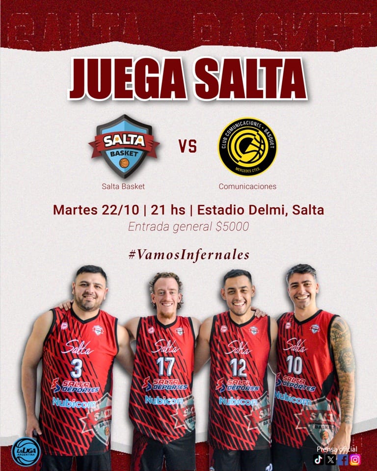 Esta noche vuelven a enfrentsrse <a href="/SaltaBasket/">Salta Basket</a> y <a href="/comumercedes/">Club Comunicaciones Mercedes</a> pero esta vez por <a href="/LigaARGbasquet/">La Liga Argentina</a> . El último enfrentamiento entre ambos fue por <a href="/LigaNacional/">La Liga</a> el 19/4/18 con victoria, en Mercedes, de los locales 94 a 78. 
<a href="/basquetpass_arg/">Basquet Pass Argentina</a> @basquetpass