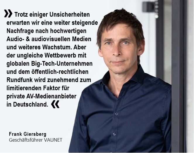 „Wir freuen uns über die positive Entwicklung im Gesamtmarkt, die angesichts der schwierigen politischen &amp; konjunkturellen Lage keine Selbstverständlichkeit ist, so VAUNET-GF Frank <a href="/giersberg/">Frank Giersberg</a> zur VAUNET-#Herbstprognose zum AV-#Medienmarkt 2024 👉vau.net/pressemeldunge…
