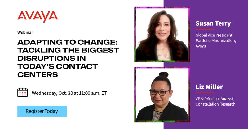 📌 Webinar , il 30 ottobre h17 (ora italiana)

💡Webinar esclusivo condotto a 4 mani da Liz Miller di Constellation Research Inc. e Susan Terry di <a href="/Avaya/">Avaya</a> . Non perdetevelo! 

🔗 Registratevi qui : bit.ly/4dUOi2F