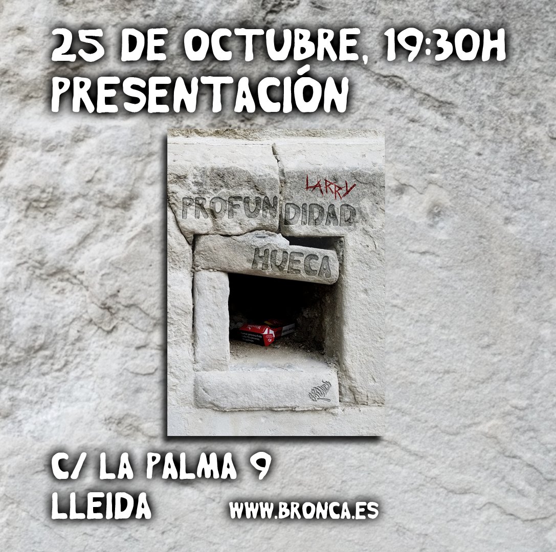 BroncaDIY's tweet photo. Estamos muy contentes de presentar nuestro primer poemario a cargo de Larry: poesía poliédrica, íntima y cruda. El viernes 25 presentación en Bronca y lanzamiento en la web. ¡Nos vemos allí! https://t.co/yaDUnkgPP1