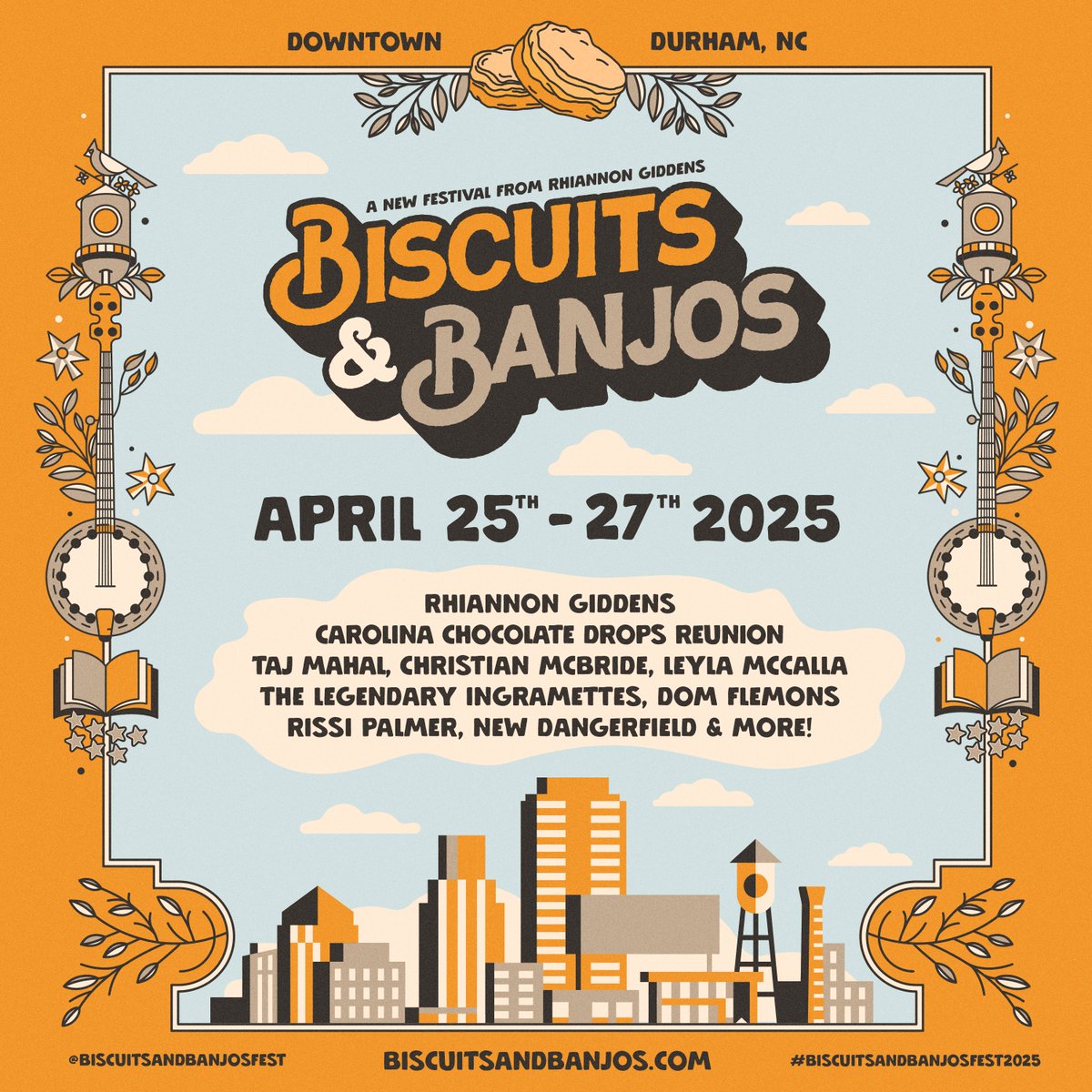 One sweet treat, three simple ingredients: biscuits, banjos and Carolina Chocolate Drops (<a href="/_CCDs/">Chocolate Drops</a>) reunion 📷

Join me in Durham, North Carolina on April 25-27, 2025, for <a href="/BiscuitsNBanjos/">Biscuits & Banjos Festival</a>, celebrating Black music, art, and culture. Visit biscuitsandbanjos.com to learn more.