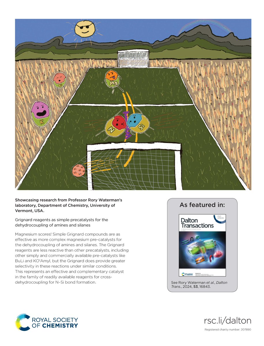 DaltonTransactions (@daltontrans) on Twitter photo Don't miss this week's back cover which highlights the work by <a href="/rwluddite/">Rory Waterman</a> and colleagues on Grignard reagents as simple precatalysts for the dehydrocoupling of amines and silanes, read it here👇
pubs.rsc.org/en/content/art…
📍 <a href="/uvmvermont/">University of Vermont</a> 👨👨👦<a href="/watermangroup/">Waterman Group</a> Don't miss this week's back cover which highlights the work by <a href="/rwluddite/">Rory Waterman</a> and colleagues on Grignard reagents as simple precatalysts for the dehydrocoupling of amines and silanes, read it here👇
pubs.rsc.org/en/content/art…
📍 <a href="/uvmvermont/">University of Vermont</a> 👨👨👦<a href="/watermangroup/">Waterman Group</a>
