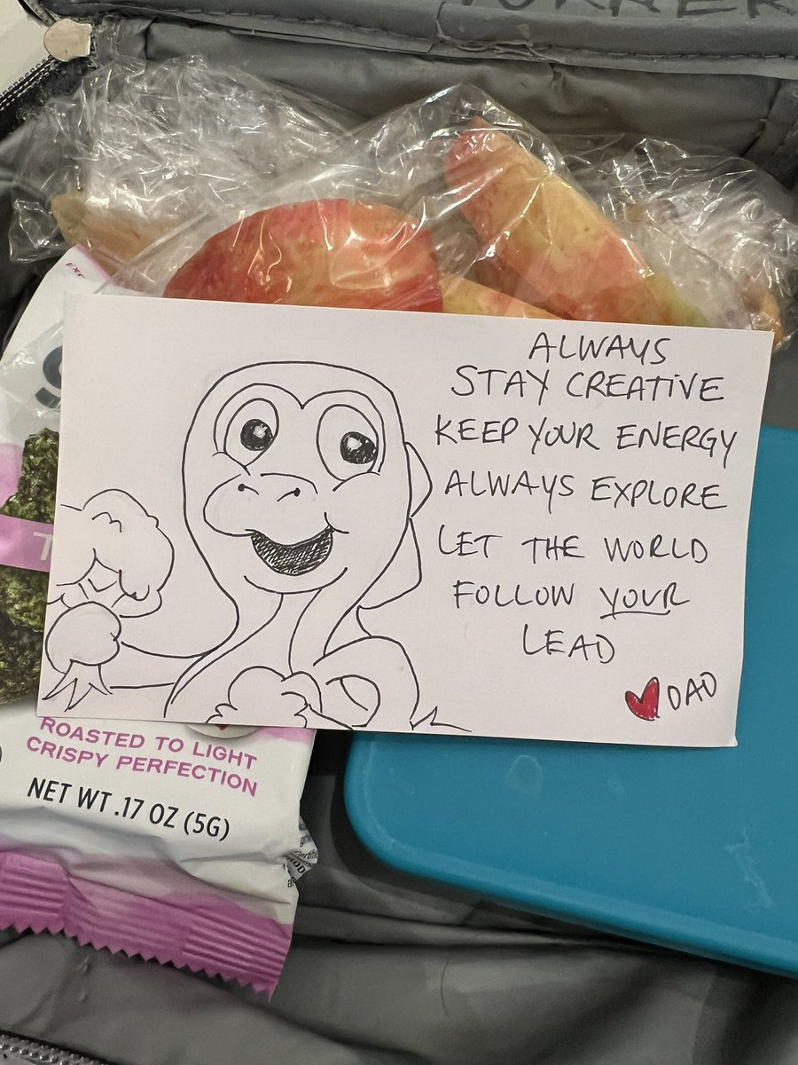 foodisfuelNYC's tweet photo. βοΈ Daily inspirational lunchbox notes for my daughter
The large majority of people want to be led. My wish is that my daughter will lead them with her creativity, kindness, and confidence. #dynamicdinosaur https://t.co/WlMmn1Csxk