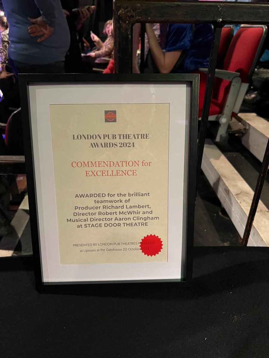 Huge congratulations to <a href="/aaronclingham/">Aaron Clingham</a> <a href="/RobertMcWhir/">Robert McWhir</a> and @richardlambert9 for their award in the <a href="/pubtheatres1/">LondonPubTheatres</a> Standing Ovation awards for their work at The Stage Door Theatre.