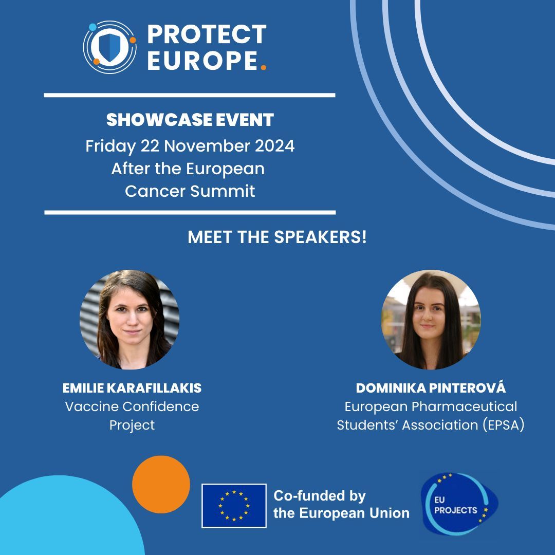 EuropeanCancer's tweet photo. We’re glad to welcome Emilie Karafillakis and @Dominika_EPSA as featured speakers at the #PROTECTEUROPE Showcase Event 📣

Dominika brings vast experience in health communication, focusing on improving the effectiveness of public health campaigns, while Emilie has spent years researching how trust and social factors shape vaccination behaviours across Europe. 💉

Together, they’ll share the latest strategies to enhance HPV vaccination rates and ways to overcome vaccine hesitancy. 💪

Join us free of charge, in Brussels and online, by registering at: https://t.co/3xBsrK5e3n