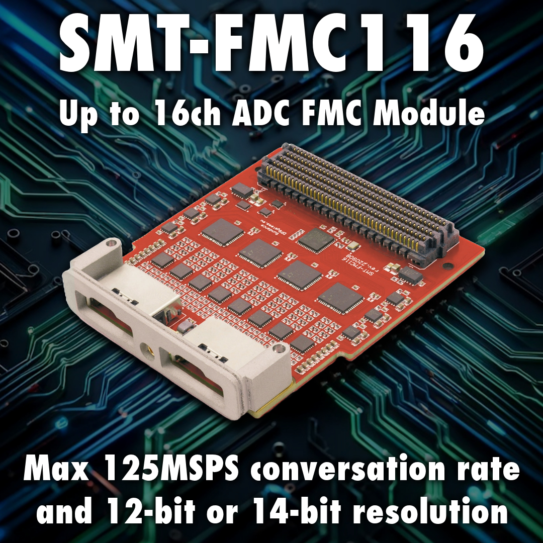 The NEW SMT-FMC116 - a unique solution for high-performance data processing &amp; signal capture!

sundance.com/smt-fmc116/

#datasystems #FMC #ADC #ADconverter #FPGA #FPGAsystems #Embedded #EmbeddedSystems #SignalProcessing #Xilinx #AMD #Microchip #PolarFire #Lattice #Altera #Effinix