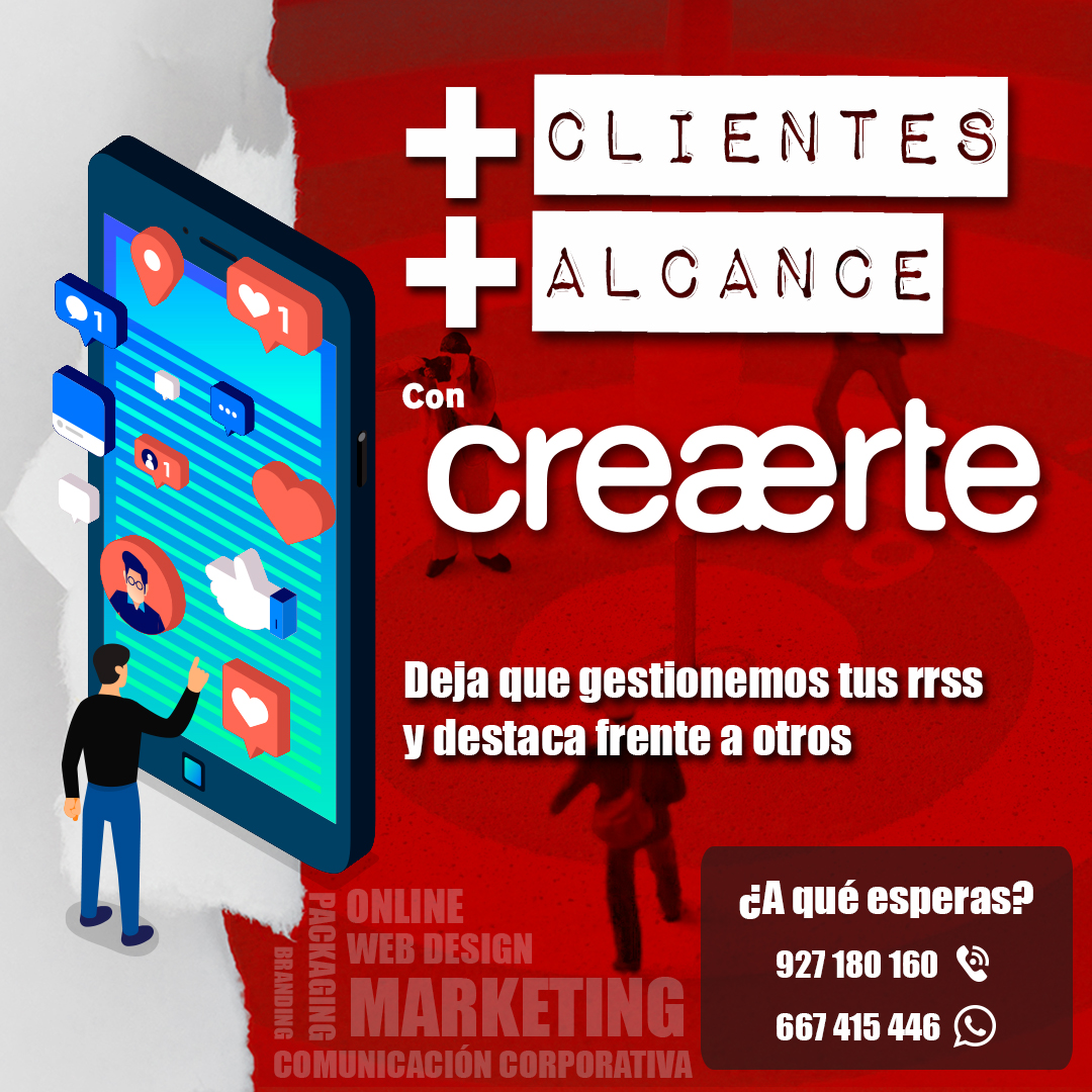 ¿Quieres que tu mensaje se expanda y llegue a una audiencia más amplia?
En Creaerte, estamos listos para potenciar tu impacto en redes.
¡Es momento de brillar! 💡✨ Contacta con nosotros y transforma tu presencia digital. 🚀 
#ImpulsaTuAlcance #Creaerte #PotenciaTuMensaje