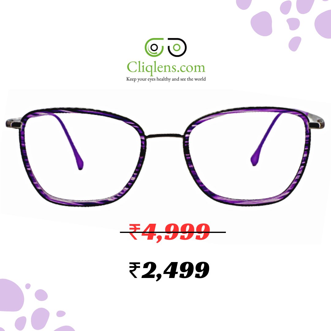 cliqlens's tweet image. Elevate your look with Cliqlens' elegant cat-eye purple strips frames, where sophistication meets modern style 👓💜
Click the link to buy now : cliqlens.com/cliqlens-studi…
#CatEyeFrames
#EyewearGoals
#BoldFrames
#PurpleVibes
#ElegantEyewear
#ChicEyewear #EyeglassesFashion