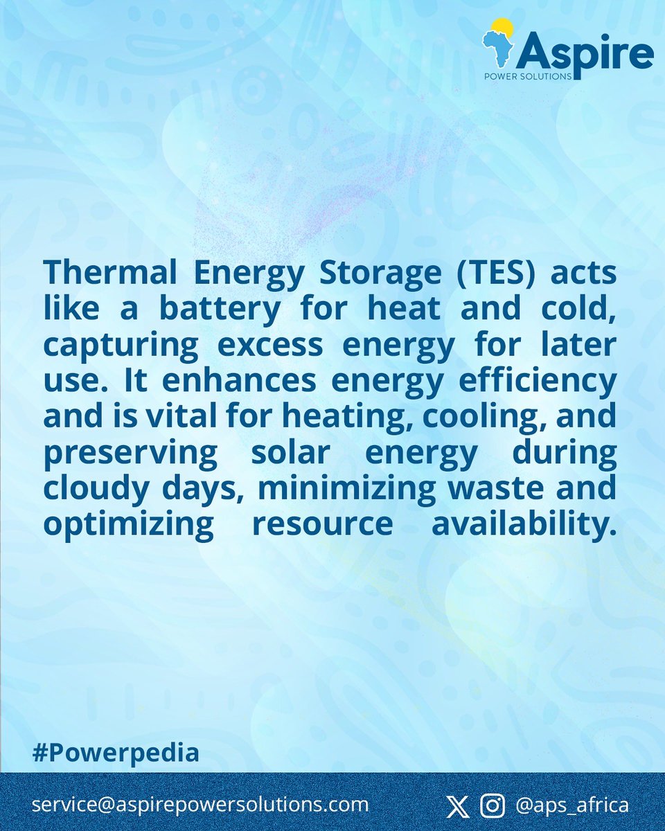 Welcome to our Powerpedia series!
Today, we discuss "Thermal Energy Storage",which captures excess heat and cold for future use. It enhances energy efficiency and is vital for heating, cooling, and preserving solar energy on cloudy days by storing energy for when it’s needed.