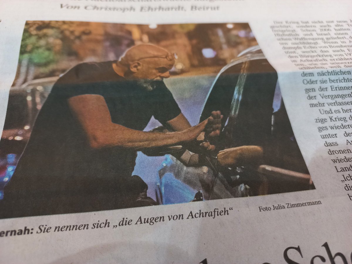 Front page in FAZ today 22nd of October 2024. The Night Watch of Ashrafieh, Beirut a Christian neighbourhood. A civil initiative to protect the people during the night. 
#Beirut #Libanon #israelhezbollahwar #Nightwatch #ashrafieh