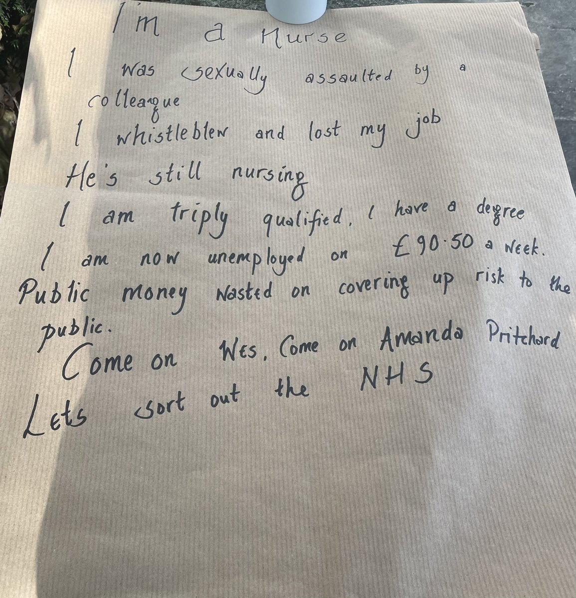 MotherMRuss's tweet image. Standing out the Houses of Parliament today. It’s #whistleblowingawarenessweek. The NHS is “broken” but we are crushing those who speak up to make it better. You all know the truth @nmcnews @AmandaPritchard @DavidBSampson @RosieDuffield1 @Duncan_CNO