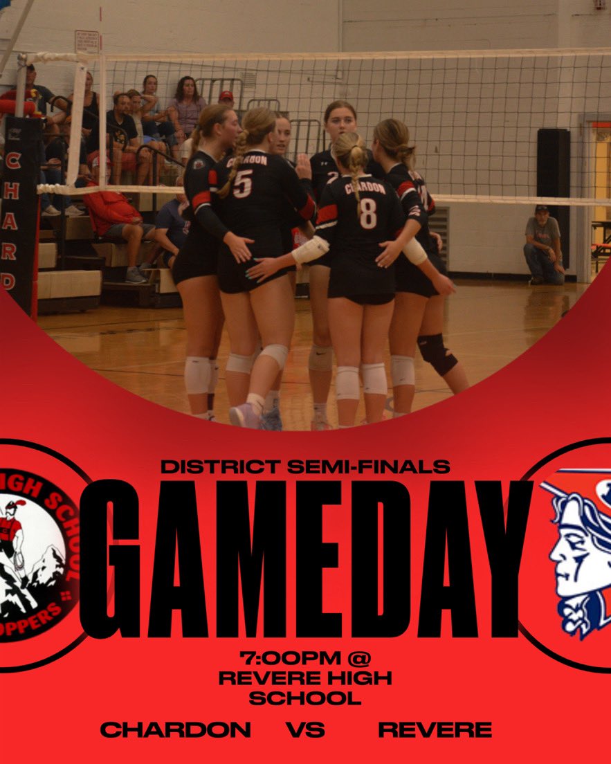 Chardon Volleyball (@chardongirlsvb) on Twitter photo GAME DAY‼️‼️ Be there tonight @ Revere at 7 for district semi final! ❤️🖤
<a href="/chardon_crazies/">THE Chardon Crazies</a> we need you!! GAME DAY‼️‼️ Be there tonight @ Revere at 7 for district semi final! ❤️🖤
<a href="/chardon_crazies/">THE Chardon Crazies</a> we need you!!