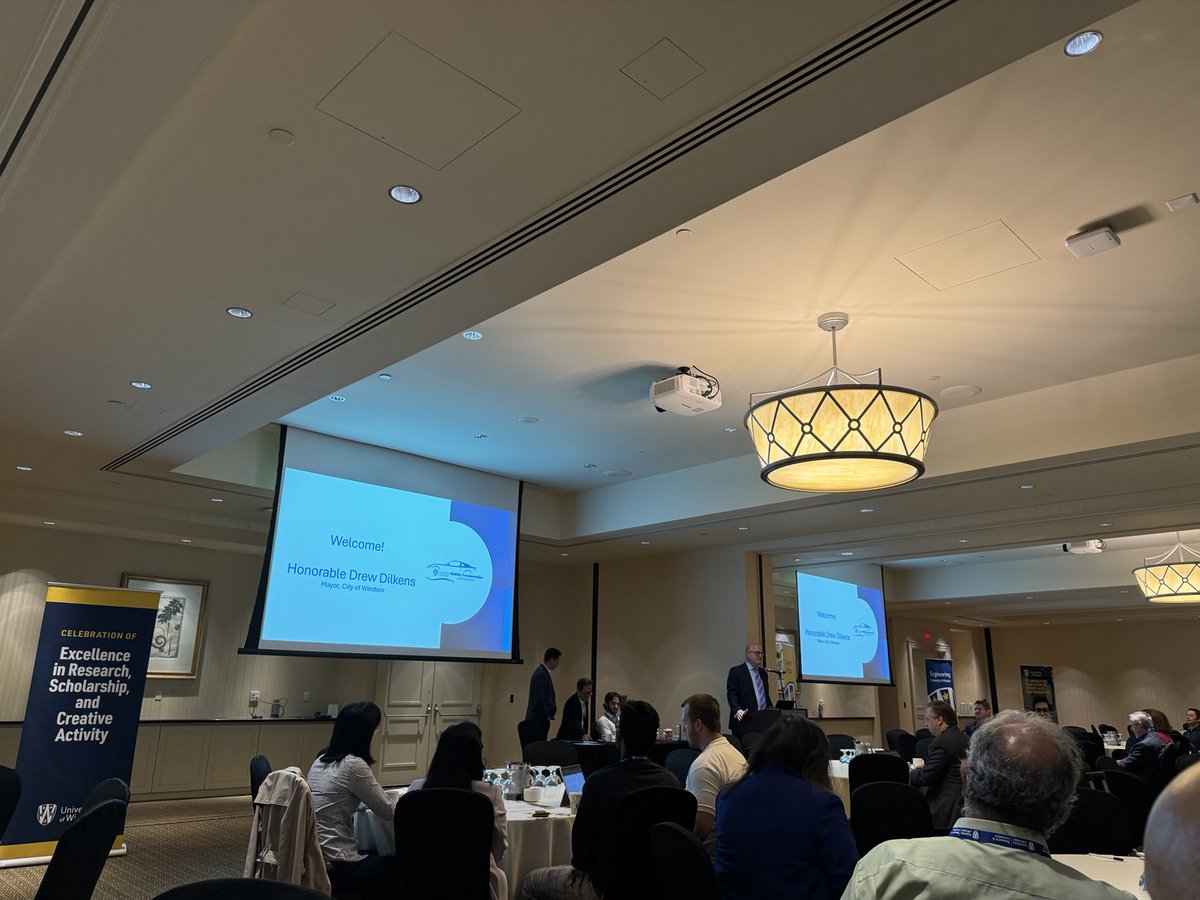 EDawsonEcDev's tweet photo. Very excited for a day of learning and engaging at the ⁦@UWinResearch⁩ #MobilityTransformationConference ⁦@CaesarsWindsor⁩!  It is always great to hear Mayor ⁦@drewdilkens⁩ bring welcoming remarks and highlighting #Automobility in the region! ⁦@_investwe⁩ https://t.co/gXkkIX03mg