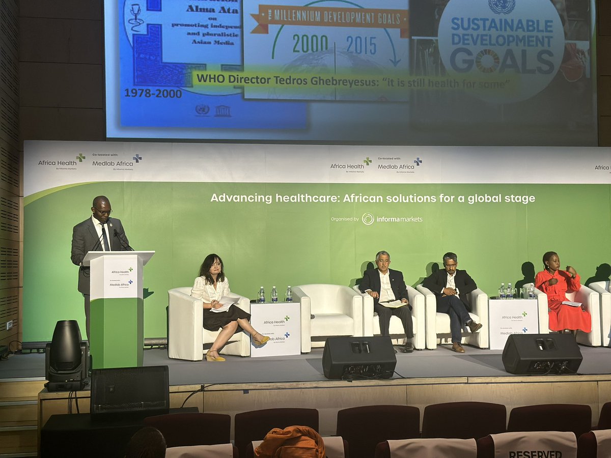 From primary care to critical care: Innovative approaches for modern health challenges- <a href="/e_charani/">Esmita Charani</a> moderating. Demystifying health care, community engagement. Adopt new technologies #AfricaHealth #GlobalHealthIndaba