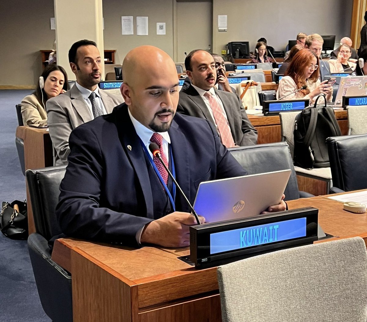 KuwaitMissionUN's tweet photo. دولة #الكويت في اللجنة الرابعة للجمعية العامة لـ #الأمم_المتحدة تحت البند المعنون بـ "تأثير الإشعاع الذري":

🔸إن ارتفاع مستويات الإشعاعات التي يتعرض لها البشر والبيئة على حدٍ سواء، وما تحمله في طياتها من آثارٍ مدمرة، يجعلنا اليوم أمام حاجة ماسة وعاجلة لإيجاد حلولٍ جماعية لضمان عدم التعمد باستخدام كل ما من شأنه أن يعرض البشر والبيئة للإشعاعات الذرية الضارة.

🔸إن دولة الكويت تولي أهمية خاصة لاستخدام الإشعاع الذري، وتحديداً الاستخدام الذي يصب في مصلحة الحياة البشرية، تحقيقاً لمفهوم "الذرة من أجل السلام والتنمية".

#KWTatUNGA79

🇰🇼🇺🇳