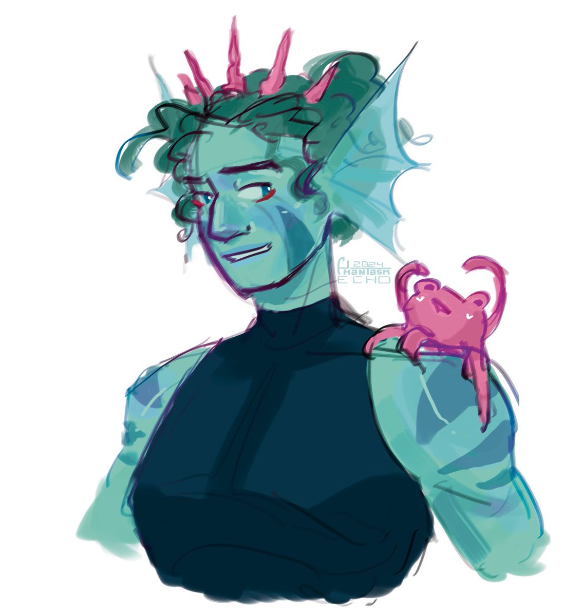 Gillion doodle because I am being forced to endure fish and chips compilations by <a href="/artandbrimstone/">j 🍉 (evil)</a> 

#jrwifanart