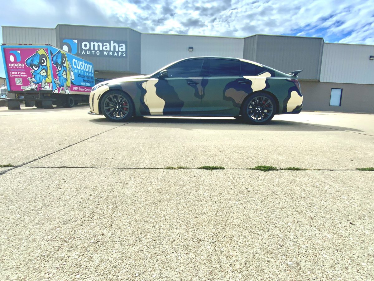 Custom Camo Wrap  <a href="/Cadillac/">Cadillac</a> <a href="/3M/">3M</a> <a href="/omahaautowraps/">omahaautowraps</a>