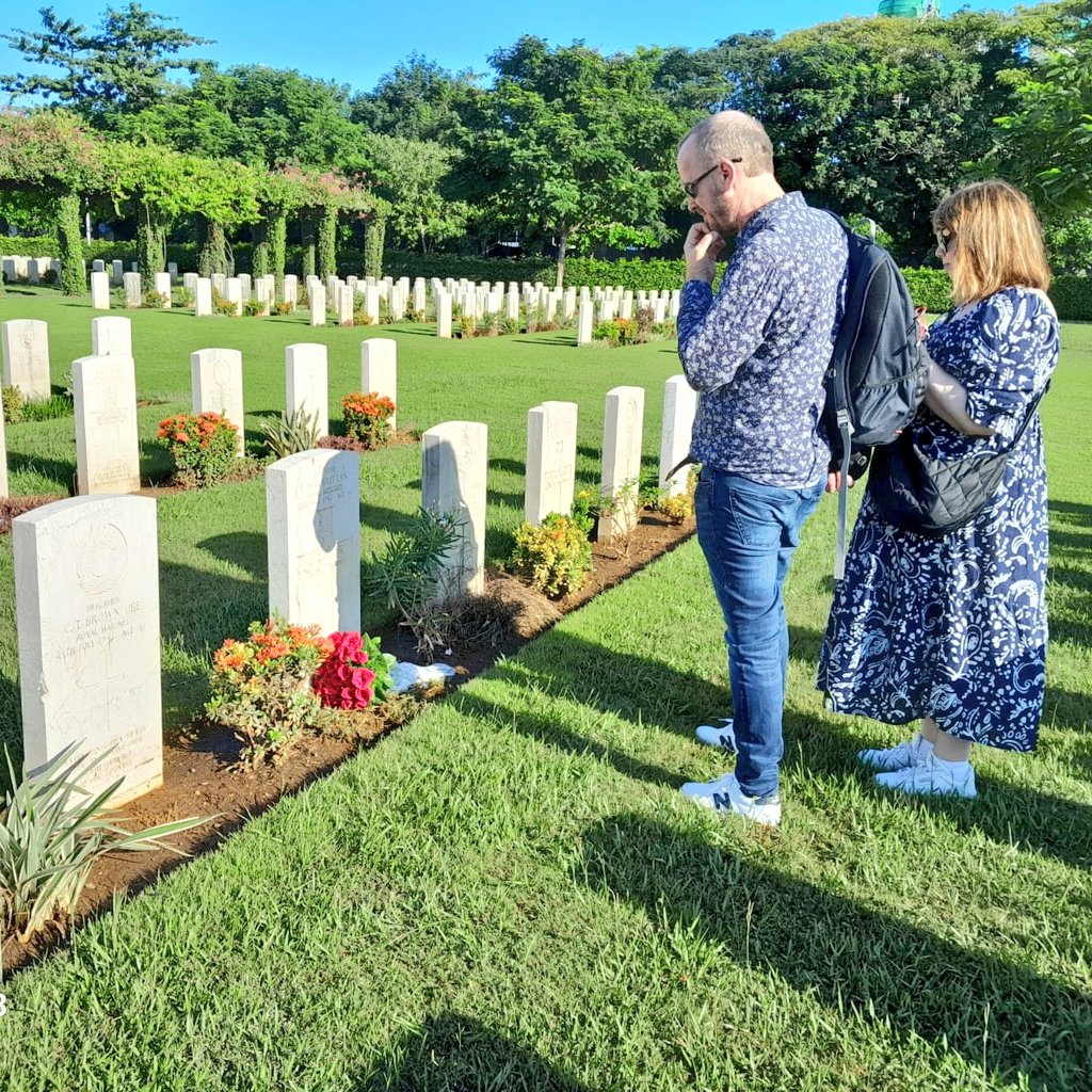 Senthil45999250's tweet photo. Grandson from UK visited Madras War Cemetery and paid homage to his Martyrs Grand father Brigadier E.M.G. Brittan @CWGC @AAPAComms https://t.co/ovqV0one59
