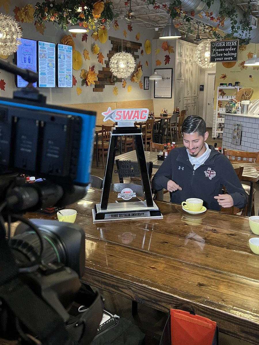 Nate Griffin (@nategrifffox26) on Twitter photo #MorningSports <a href="/FOX26Houston/">FOX26Houston</a> live from <a href="/DandelionCafe87/">Dandelion Cafe</a> Bellaire, <a href="/TXSOTigers/">Texas Southern University (TSU) Athletics</a> <a href="/TexasSouthern/">Texas Southern University</a> wins <a href="/theswac/">Southwestern Athletic Conference</a> XC Championship. Joining us, the Head Coach, Xavier Martinez. #MorningSports <a href="/FOX26Houston/">FOX26Houston</a> live from <a href="/DandelionCafe87/">Dandelion Cafe</a> Bellaire, <a href="/TXSOTigers/">Texas Southern University (TSU) Athletics</a> <a href="/TexasSouthern/">Texas Southern University</a> wins <a href="/theswac/">Southwestern Athletic Conference</a> XC Championship. Joining us, the Head Coach, Xavier Martinez.