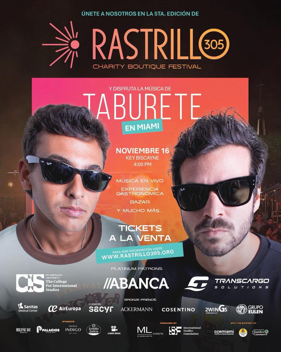 Ya falta menos para el @rastrillo305 y estamos entusiasmados de poder apoyar un proyecto tan especial. Un evento benéfico a beneficio de los programas socioeducativos que @isf_us lleva a cabo para niños y jóvenes de bajos recursos.

¡Nos vemos allí!
🗓️Sábado, 16 de Noviembre