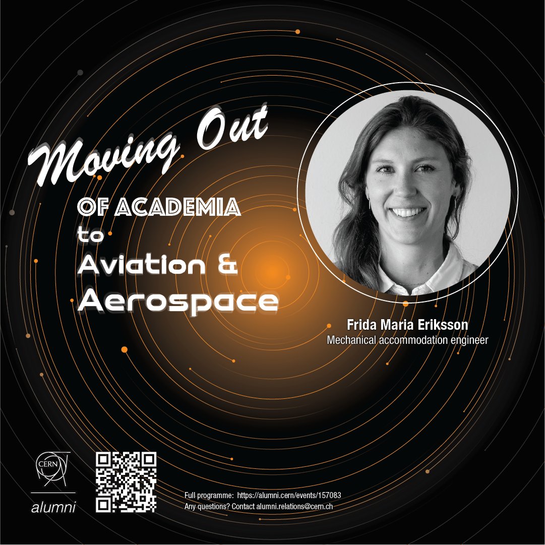 cernalumni's tweet image. Ever wonder how a mechanical engineer can go from CERN into the satellite industry? On 25 October find out from our panelist, Frida Maria Eriksson, who successfully moved into the industry.
Register now: alumni.cern/events/157083