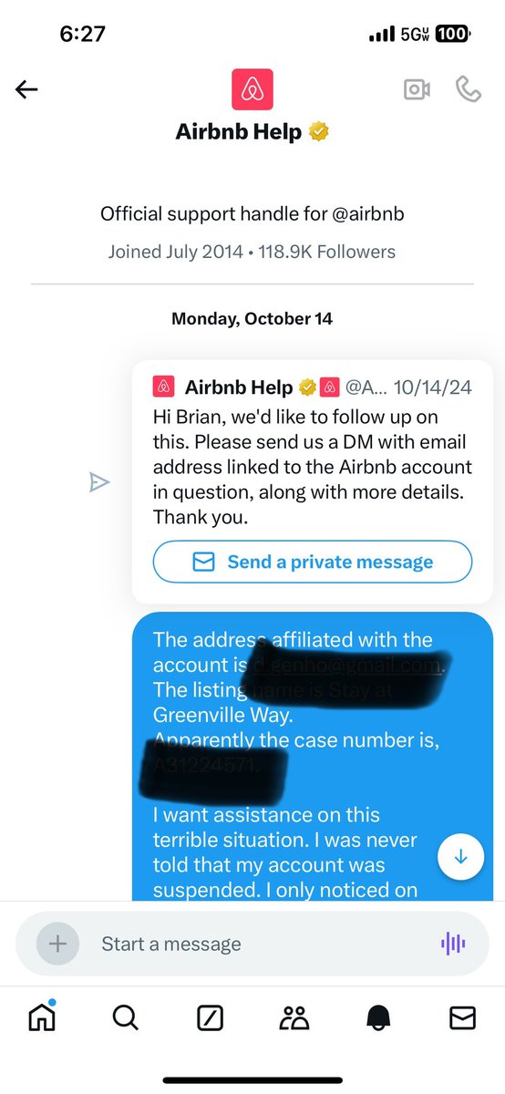 bbello1616's tweet photo. @Airbnb @AirbnbHelp @bchesky you send me a message today day 22, October 22nd, saying you want to look into this? A week after you say you’d like to look into it previously? What would you like to look into differently this time? Everyone recognize everything they do is for show https://t.co/NUwqA3LmvW