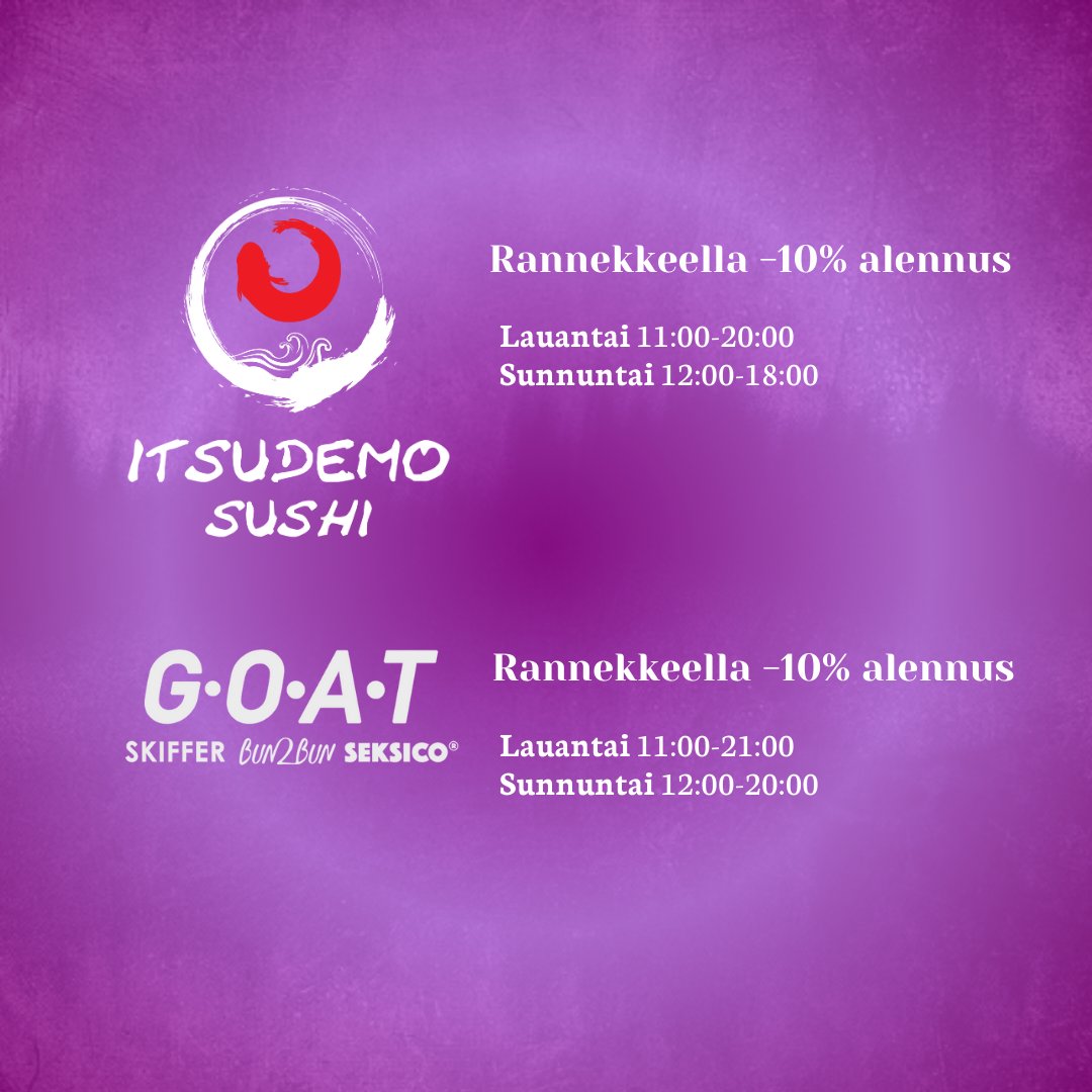 Tapahtuman aikana on hyvä käydä syömässä, erityisesti lähimmissä ravintoloissa! Huomioithan, että tapahtumapaikalle ei saa tuoda omia eväitä.

yureicon.fi/ruokailu/

#yureicon #yureicon2024