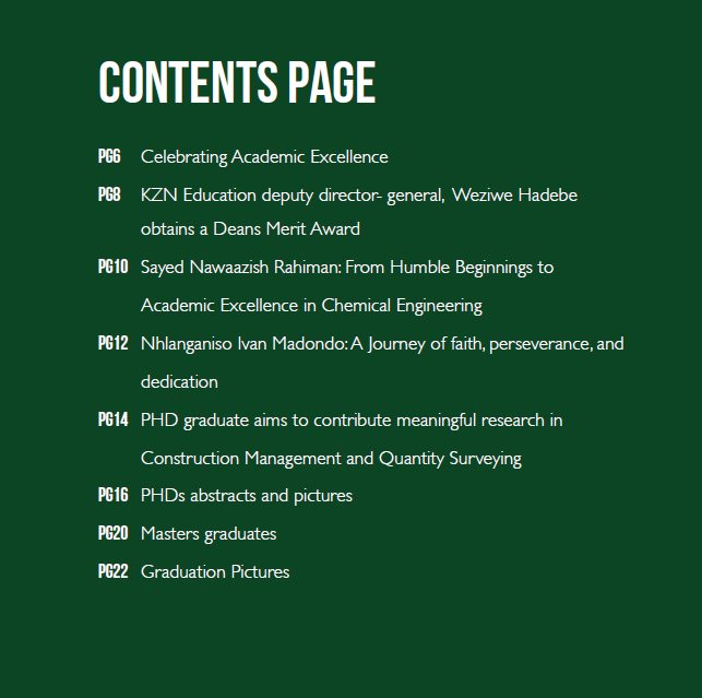DUT_EBE's tweet photo. Greetings Staff and students,
We are pleased to share with you the latest edition of the Faculty of Engineering and the Built Environment Spring Graduation 2024 Newsletter.
Please click on the link and take a moment to explore the stories: https://t.co/Hqvbtzp2ay
#dutfebe https://t.co/THvkecSVVJ