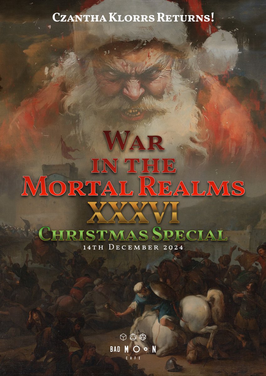 Everyone's favourite London-Based, 18 player max, 3 game max, seasonal themed 1 day age of sigmar tournament returns! Now with <a href="/trogghammer/">Dom S</a> as TO! Prepare you Czantha Klorrs!! Tickets on sale sort-of soon-ish #WarhammerCommunity