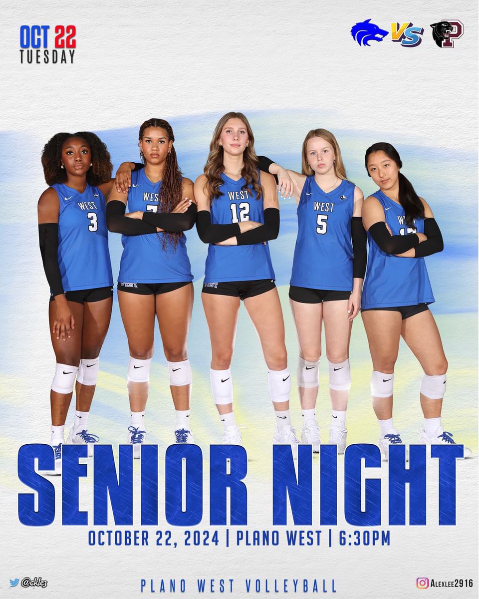 Last Home Game AND Senior Night!🏡 

🕠 JV/9A @ 5:30
🕡 Varsity/9B @ 6:30
🆚 Princeton
📍 Plano West
👵🏻 Senior Citizen Theme!

🕢 JV2 @ 7:30
🆚 Bishop Lynch
📍 Plano West