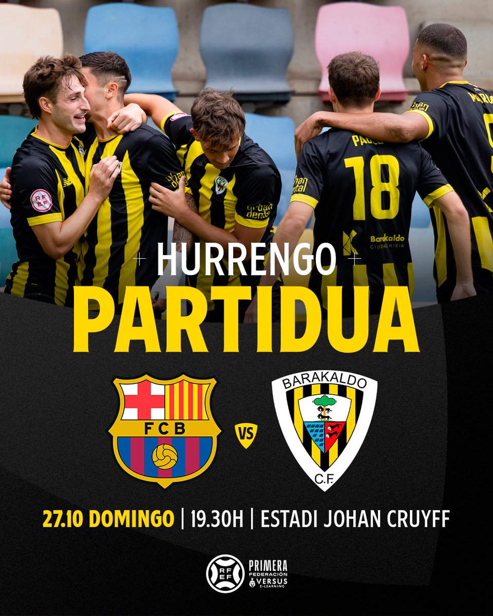 ¡A por el próximo reto! #BarçaAtlèticBaraka 🎯

🆚 <a href="/FCBarcelonaB/">Barça Atlètic</a> 
📆 Domingo 27
🕒 19:30
🏟️ Estadi Johan Cruyff

#GoazenBaraka