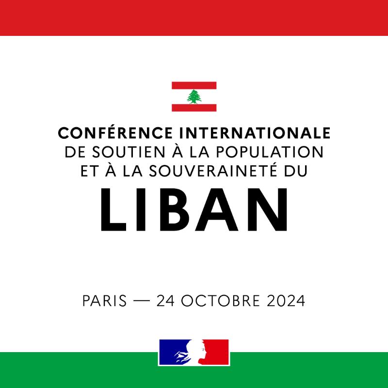 francediplo's tweet photo. La France organise une Conférence internationale de soutien à la population et à la souveraineté du Liban. 🇫🇷🇱🇧

Cette conférence aura lieu le 24/10 à Paris et s’inscrit dans la continuité de notre soutien constant à un pays ami. 

@EmmanuelMacron @jnbarrot

Les objectifs ⤵️