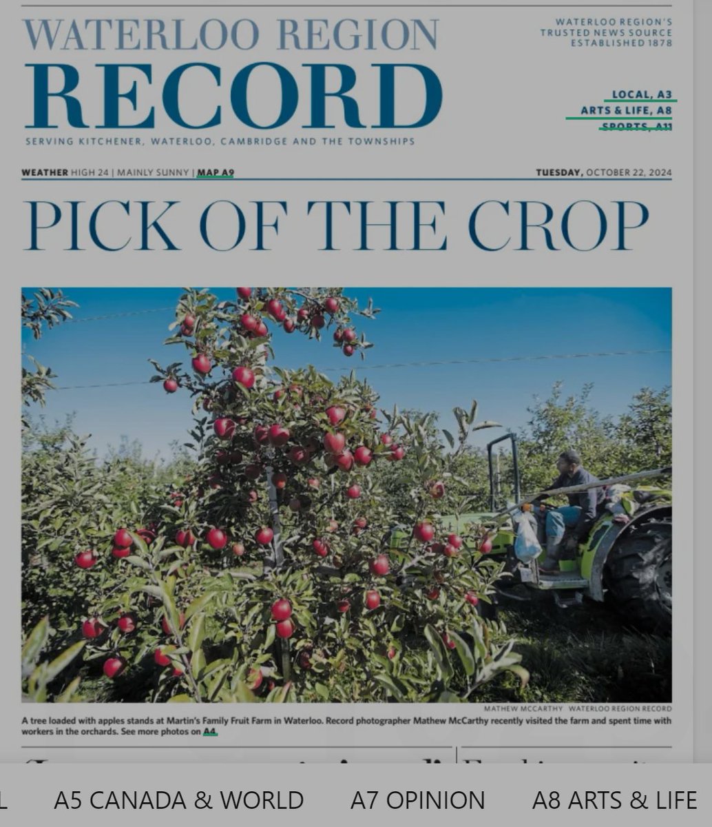 I've been loving the way <a href="/McCarthyRecord/">Mathew McCarthy</a> pix have been gracing the <a href="/WR_Record/">Waterloo Region Record</a> 's front and other pages, helping give a real sense of #WRAwesome