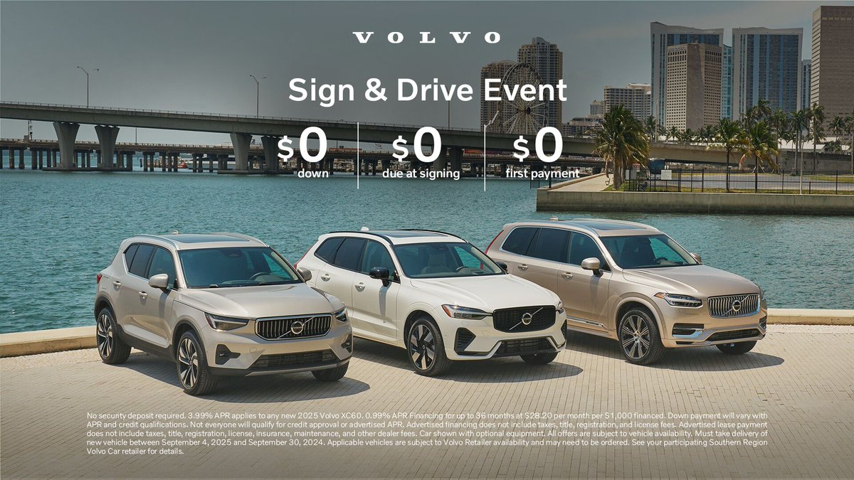 Volvo Sign In 🚗💨 $0 down, $0 due at signing, $0 first payment—the Volvo Sign & Drive ...