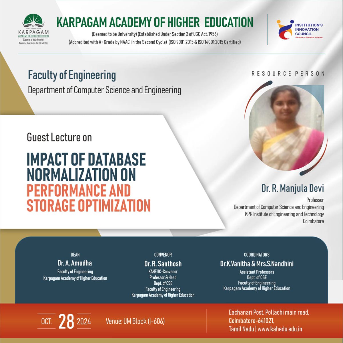 wekaheians's tweet image. , will delve into how database normalization helps enhance performance and optimize storage, along with effective strategies for efficient data management.

#KAHEEngineering #GuestLecture2024 #DatabaseNormalization #DataOptimization #StorageEfficiency #PerformanceEnhancement