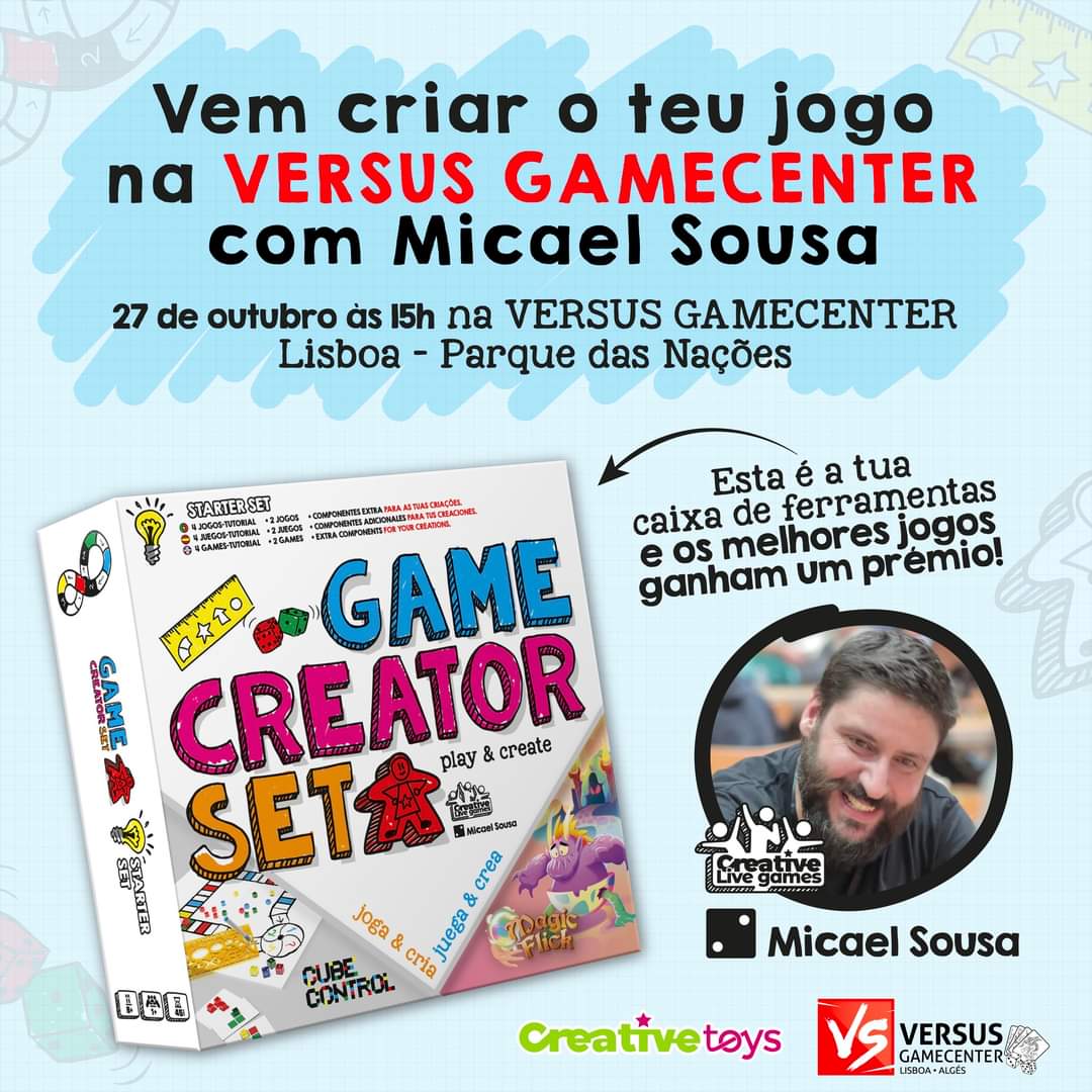 No próximo domingo vou estar na Versus em Lisboa a apresentar o meu Game Creator Set! E tem concurso de design de jogos com prémios! 

Mais informações e inscrições em: versusgamecenter.pt/pages/eventos?…

#gamedesign #jogosdetabuleiro #boardgames #tabletopgames #jogos #games