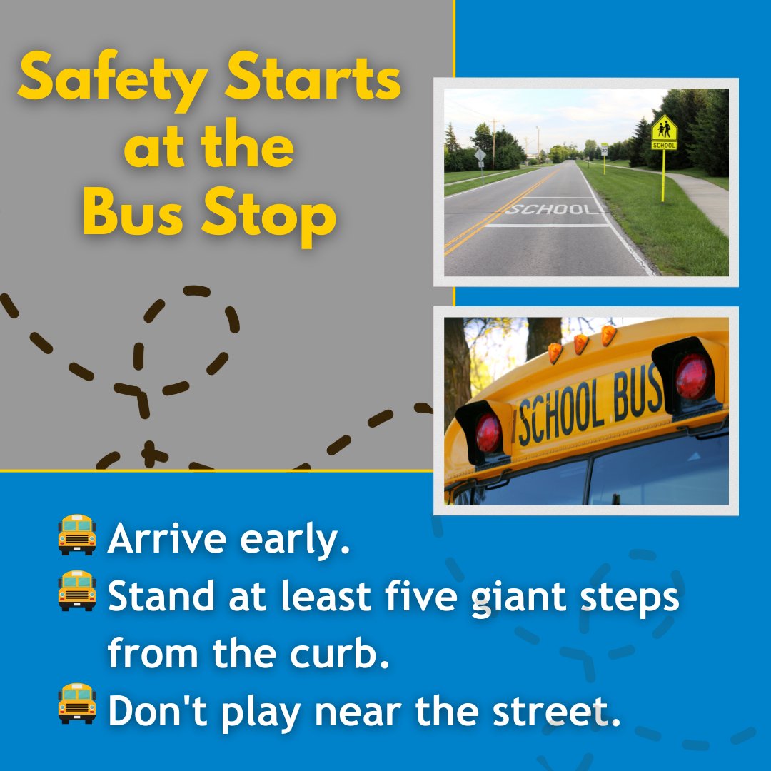 Safety starts at the bus stop. 🚏 Before heading out the door, go over a few safety tips with your kids. ⤵️

#SchoolBusSafetyWeek #SchoolBusSafety