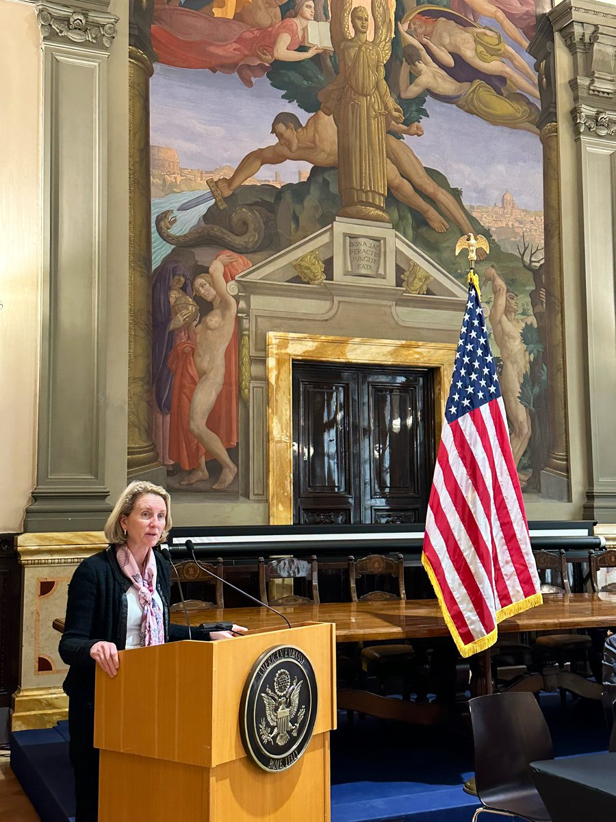 USUNRomeAmb's tweet image. Happy to host yesterday’s important discussion with @usaid Deputy Administrator @ColemanUSAID on keeping nutrition central to global food security efforts. With over 200M children affected by malnutrition, focusing on evidence-based solutions is more urgent than ever. Read her…